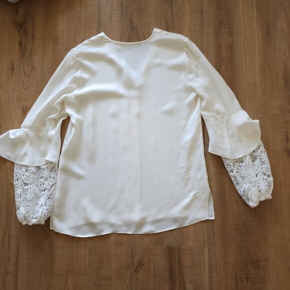 Kobi Halperin Silk Long Sleeve Lace Detail Blouse - Picture 7 of 8